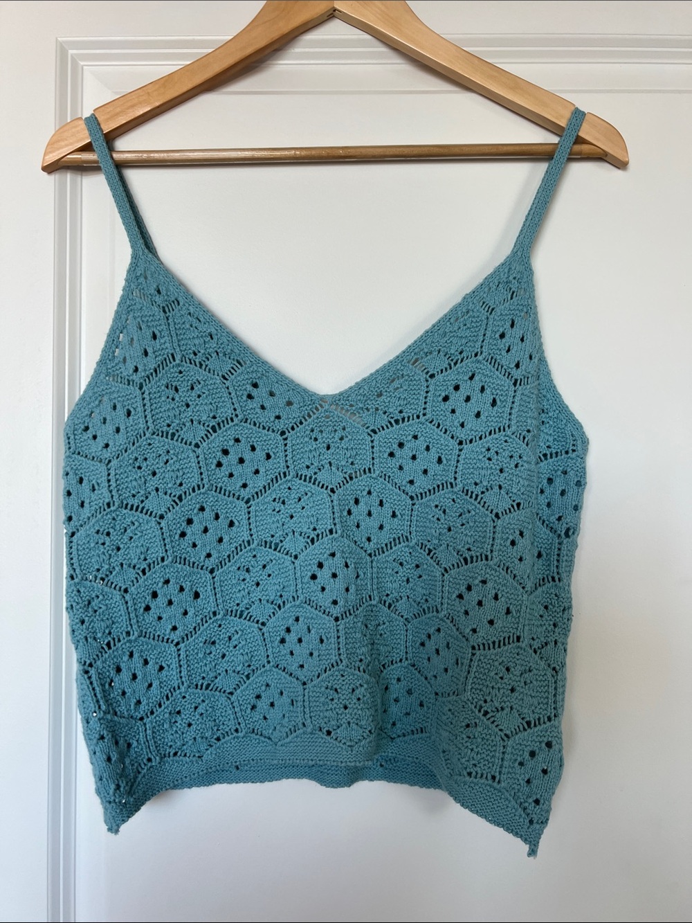 American Eagle Outfitters Teal Crochet V-Neck Camisole